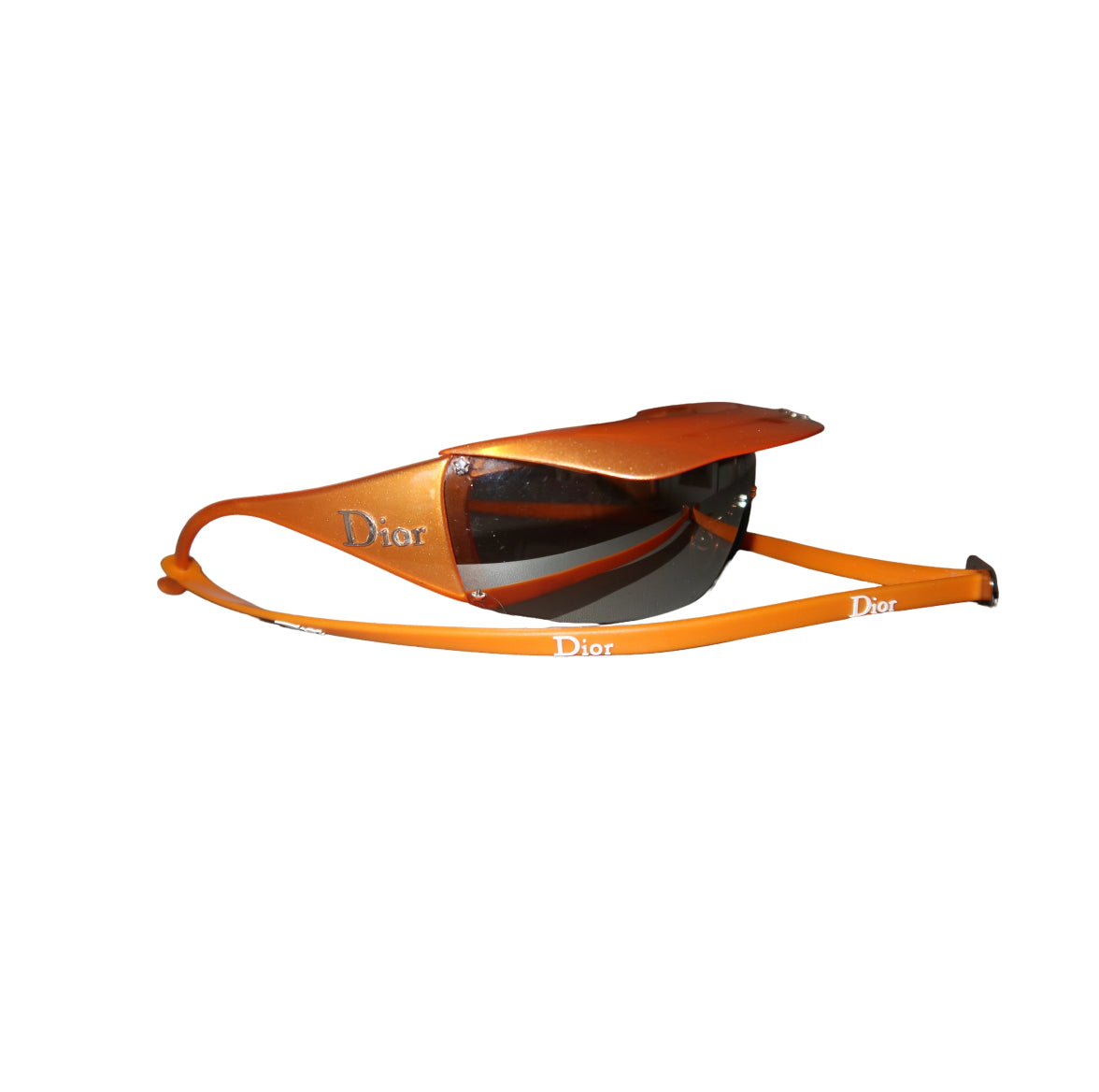 Christian Dior tangerine wrap with optional brim & strap sunglasses