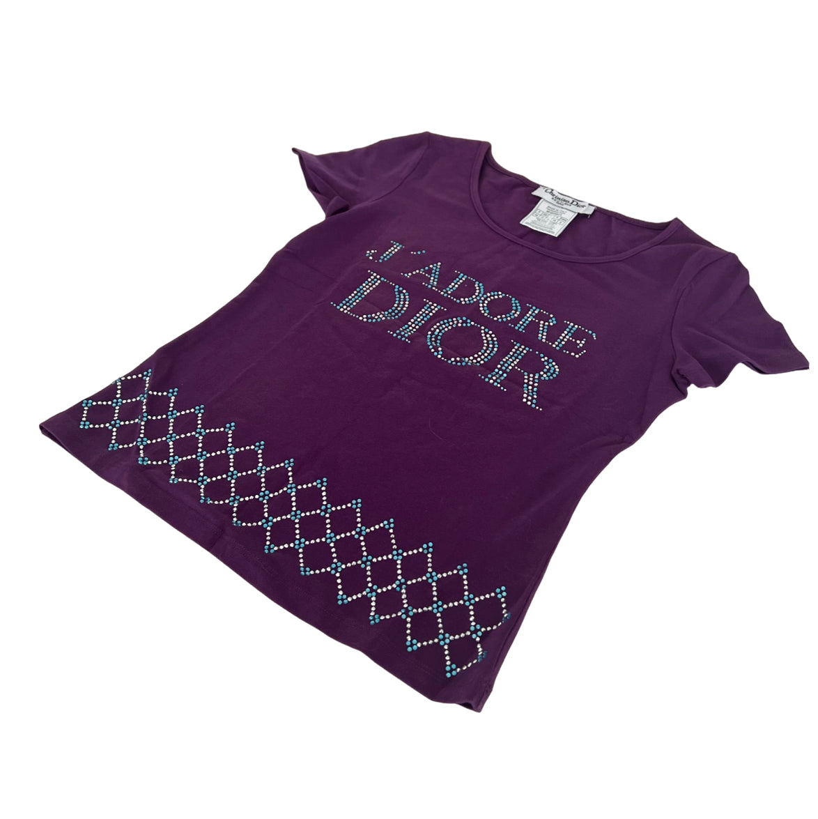 Christian Dior Rhinestone Purple Shirt
