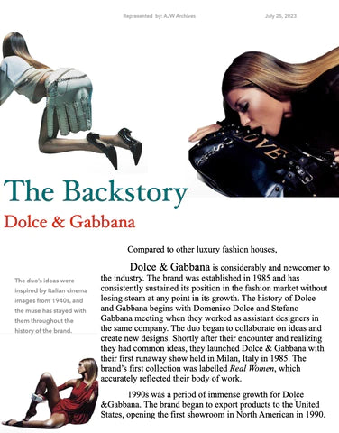 DOLCE & GABBANA BACKSTORY