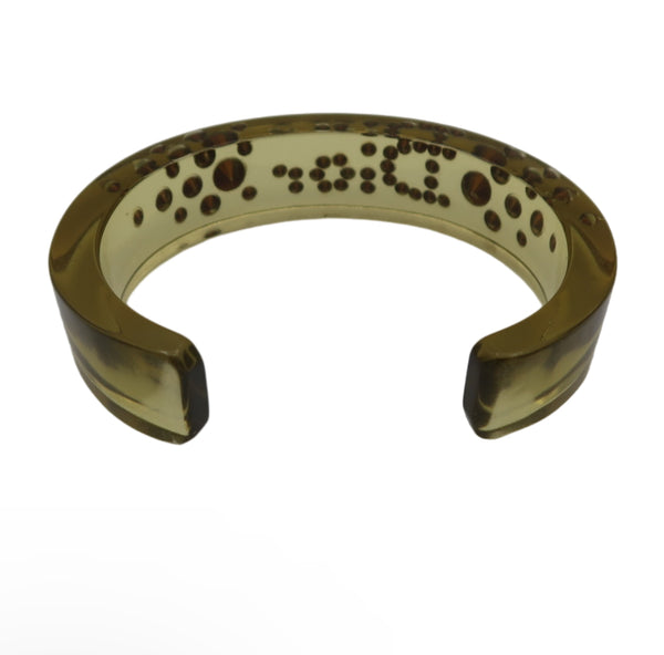 Christian Dior Lucite Green Resin Cuff Bracelet