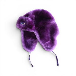 Diesel Aviator Ushanka Purple Fur Hat