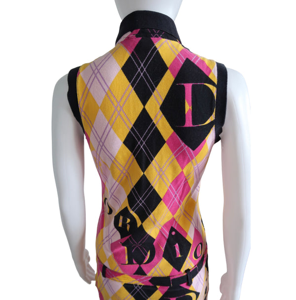 Christian Dior 2004 Argyle Polo Dress