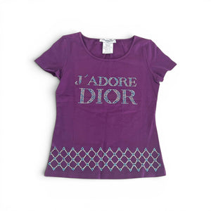 Christian Dior Rhinestone Purple Shirt