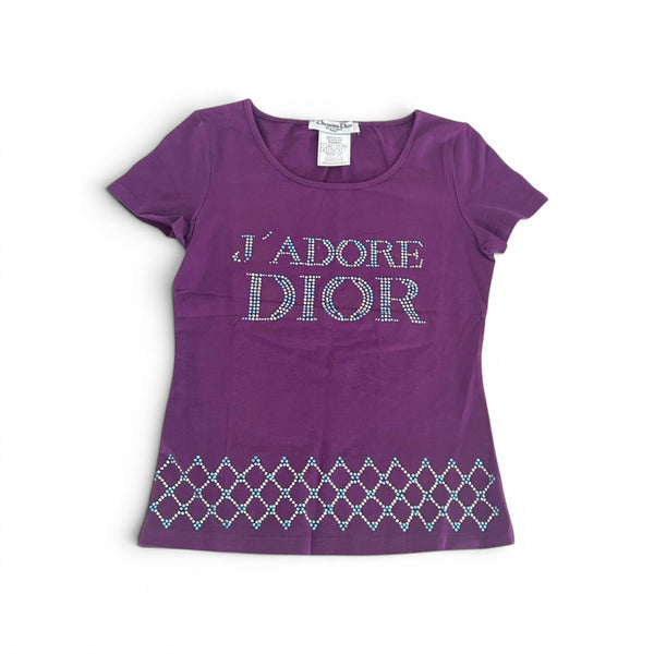 Christian Dior Rhinestone Purple Shirt