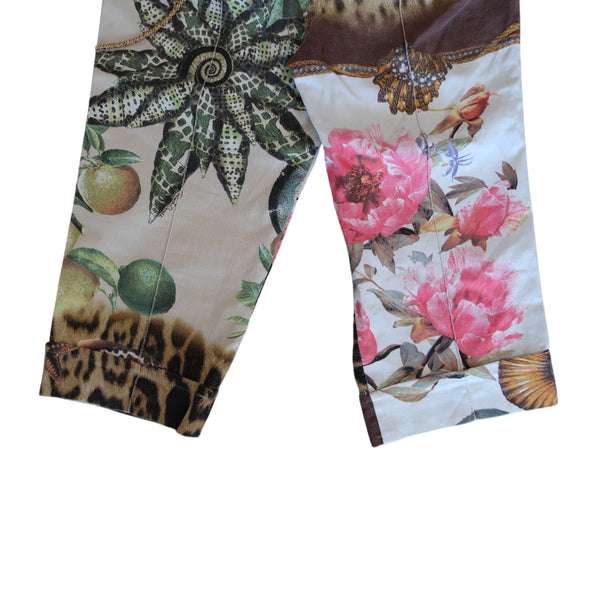 Roberto Cavalli White Printed Capris