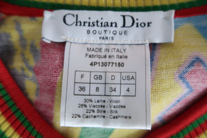 Christian Dior By John Galliano Spring 2004 Rasta Mania Knit Zip Top