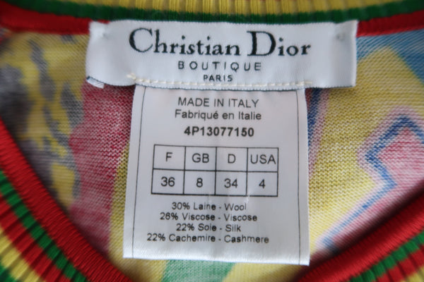 Christian Dior By John Galliano Spring 2004 Rasta Mania Knit Zip Top