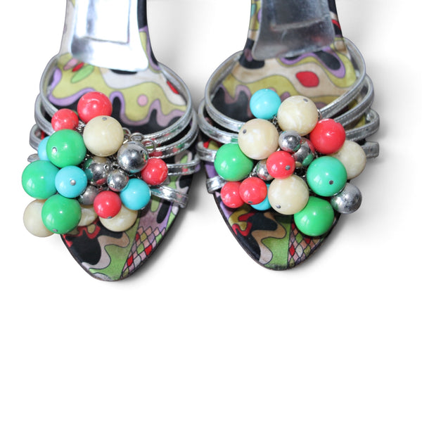 Emilio Pucci Multicolored Beaded Heels