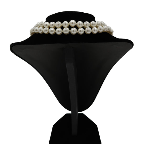 Vivienne Westwood Silver Tone Graziella  Two Row Pearl  Orb Choker Necklace