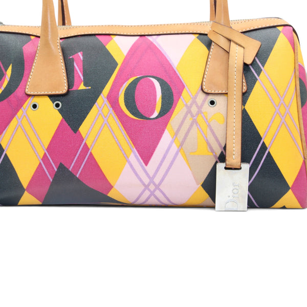 Christian Dior 2004 Golfer Harlequin Boston Bag
