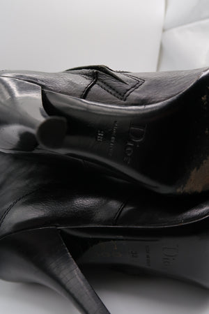 Christian Dior Black Lace Up Boots