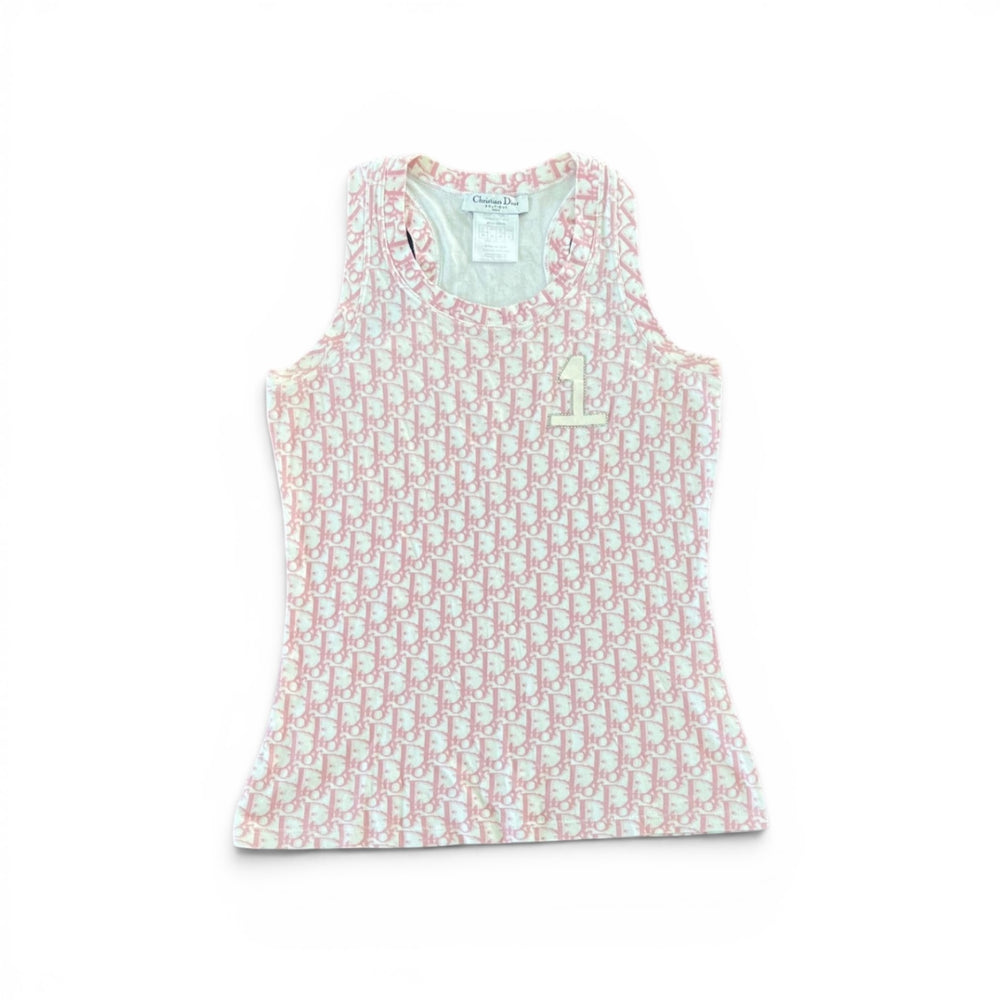Christian Dior by John Galliano Diorissimo Pink Monogram Tank Top.