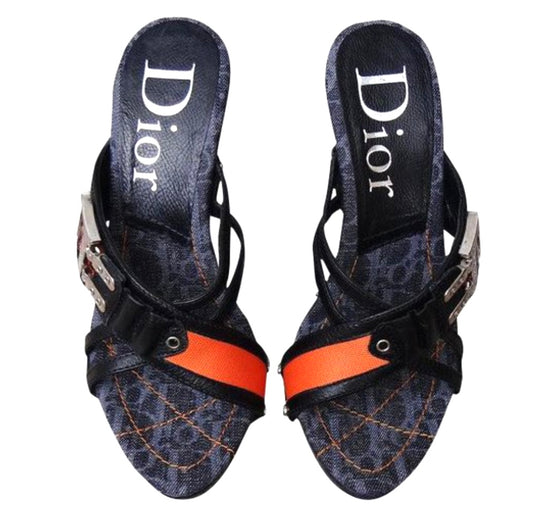 Christian Dior "Remove Before Flight"
Monogram Denim Heels