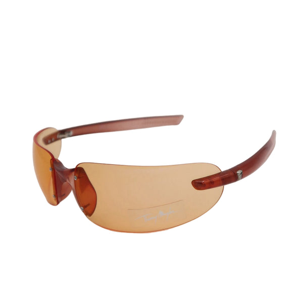 Thierry Mugler 2000s Transparent Metallic Orange Sunglasses