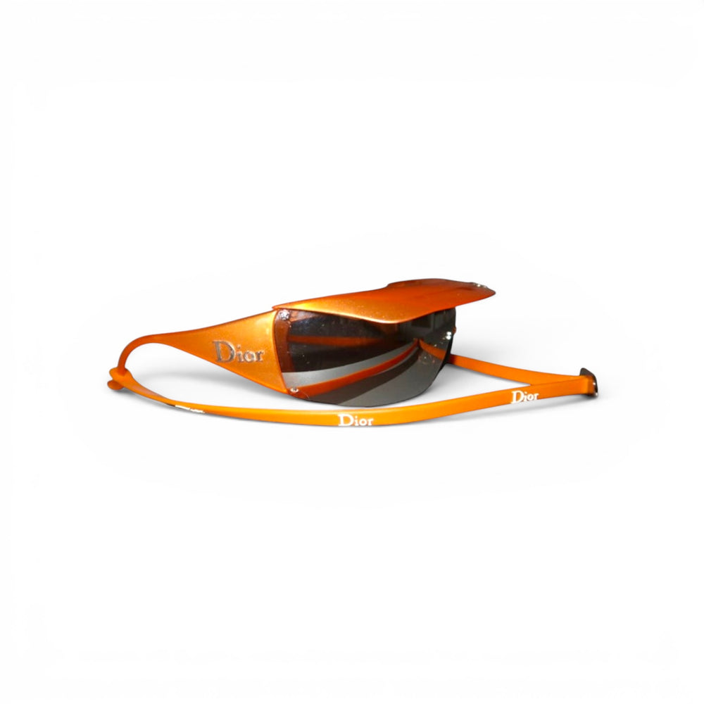 Christian Dior tangerine wrap with optional brim & strap sunglasses
