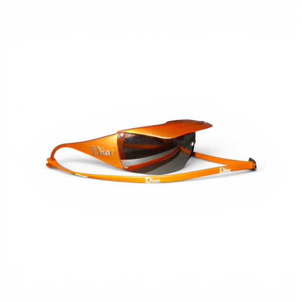 Christian Dior tangerine wrap with optional brim & strap sunglasses