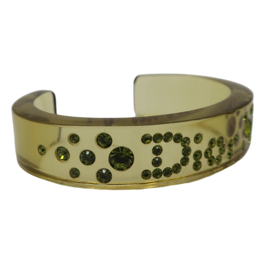 Christian Dior Lucite Green Resin Cuff Bracelet