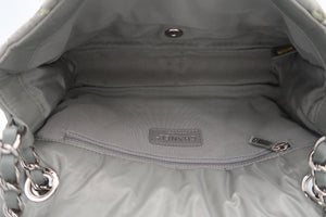 Chanel Grey Classic Nylon Quilted Medium Flap