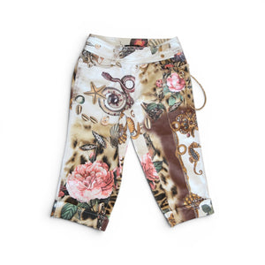 Roberto Cavalli White Printed Capris