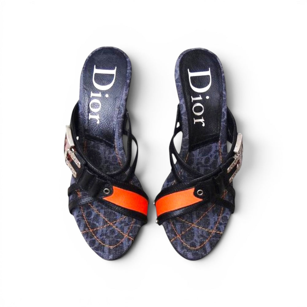 Christian Dior "Remove Before Flight"
Monogram Denim Heels