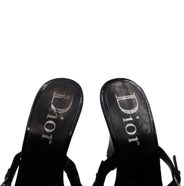 Christian Dior 2002 Wedge Black Mules