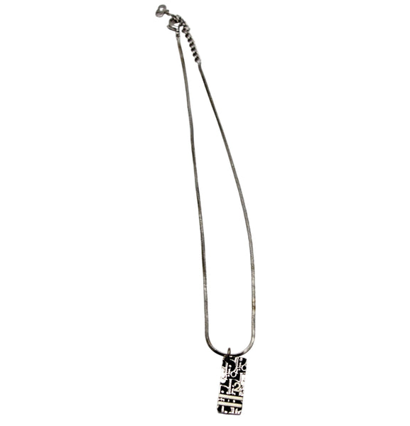 アクセサリー Christian Dior Trotter Logo Necklace Christian Dior Pre-Owned Trotter Pendant Necklace | Silver