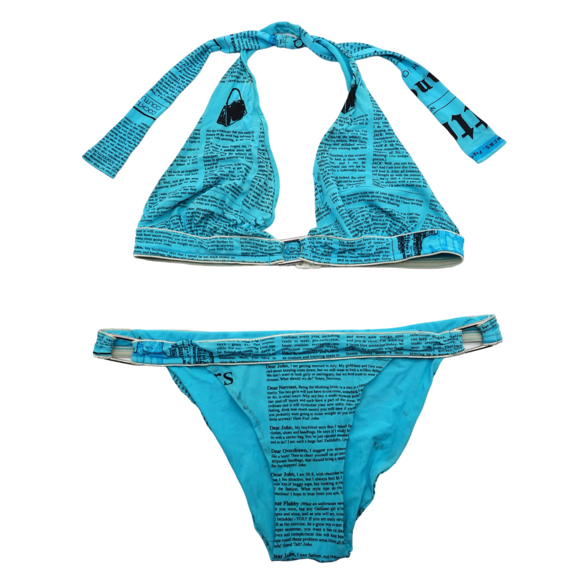 John Galliano Gazette Newspaper Swimwear Set