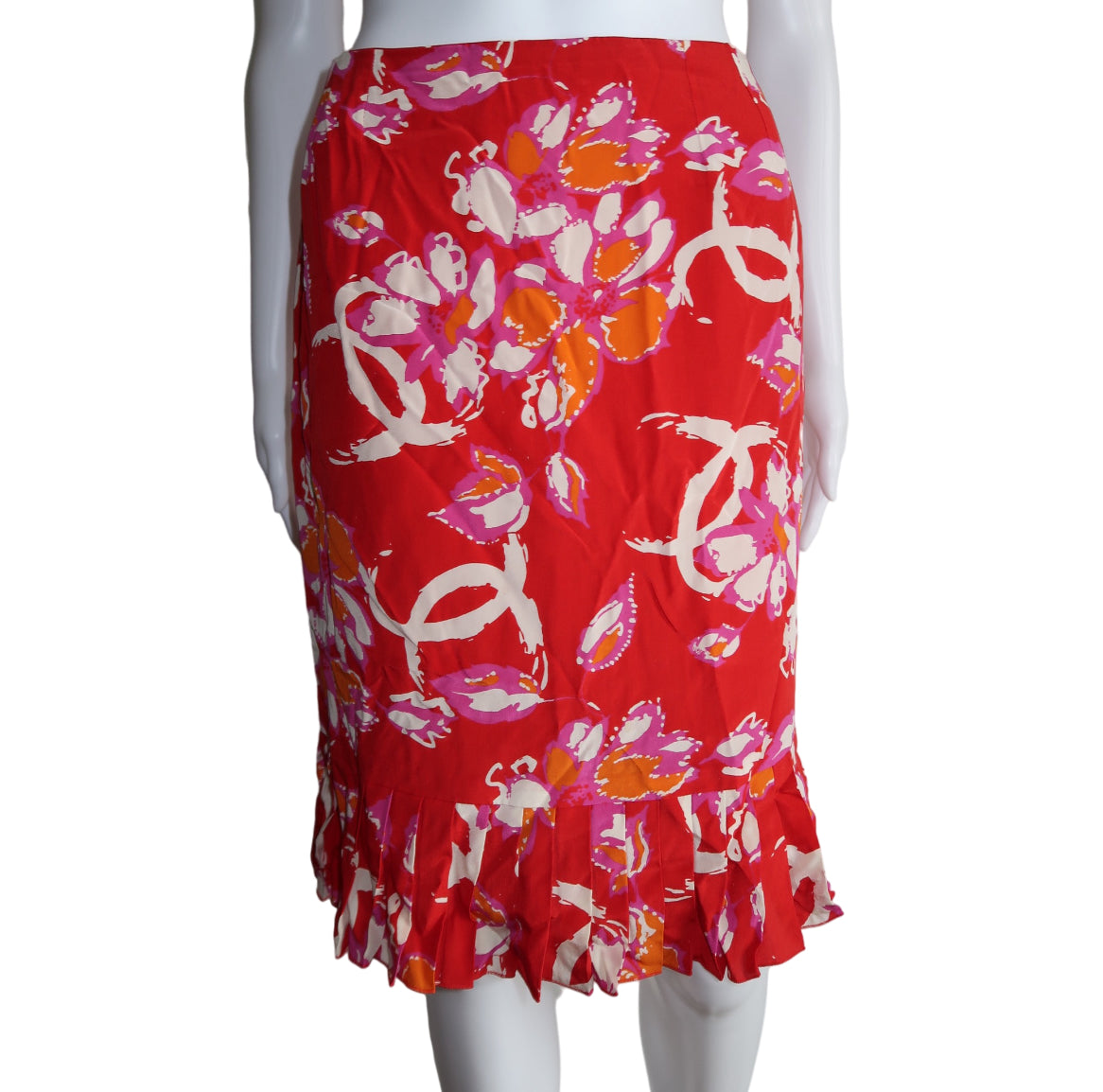 Chanel 2000s Tropical Red Skirt