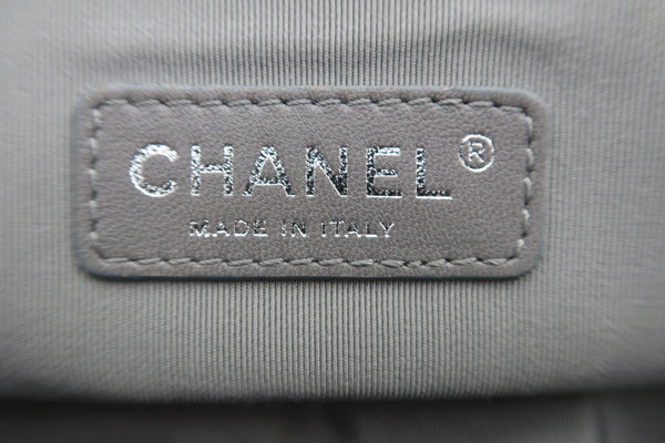 Chanel Grey Classic Nylon Quilted Medium Flap