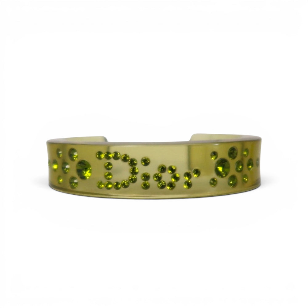 Christian Dior Lucite Green Resin Cuff Bracelet