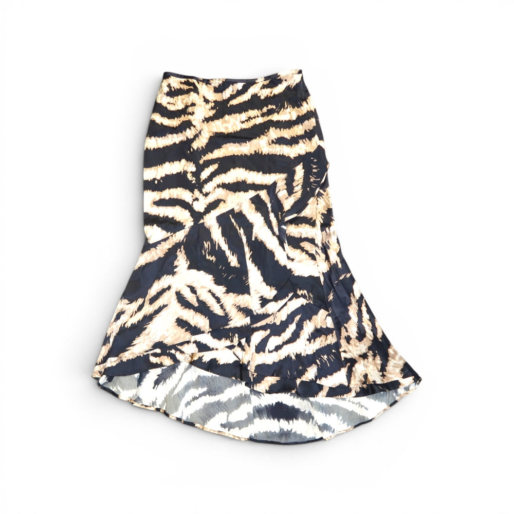 Roberto Cavalli Silk Striped Skirt