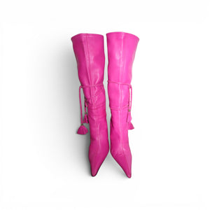 Versace Fuchsia Vintage Under the Knee Boots