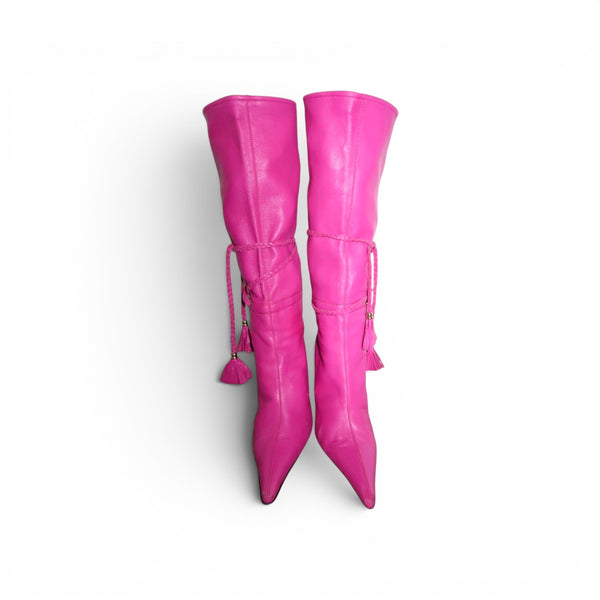 Versace Fuchsia Vintage Under the Knee Boots