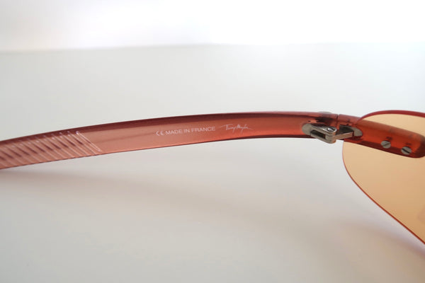 Thierry Mugler 2000s Transparent Metallic Orange Sunglasses