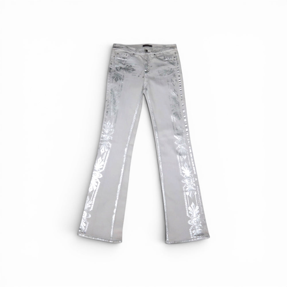 Roberto Cavalli Silver and Grey Pants