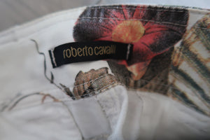 Roberto Cavalli White Printed Capris