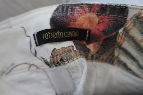 Roberto Cavalli White Printed Capris