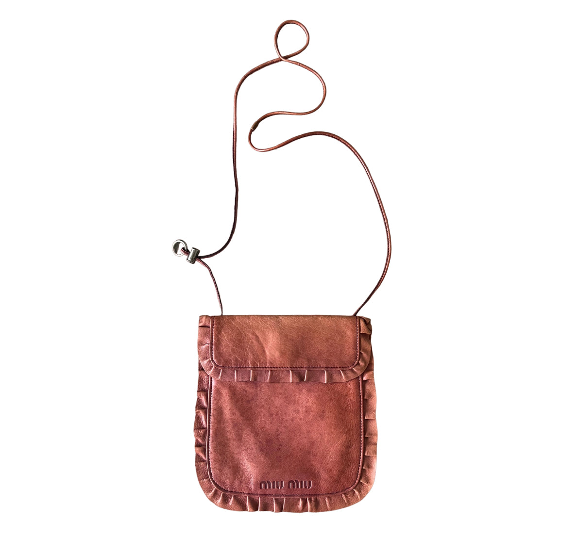 Miu Miu Brown Leather Crossbody Purse