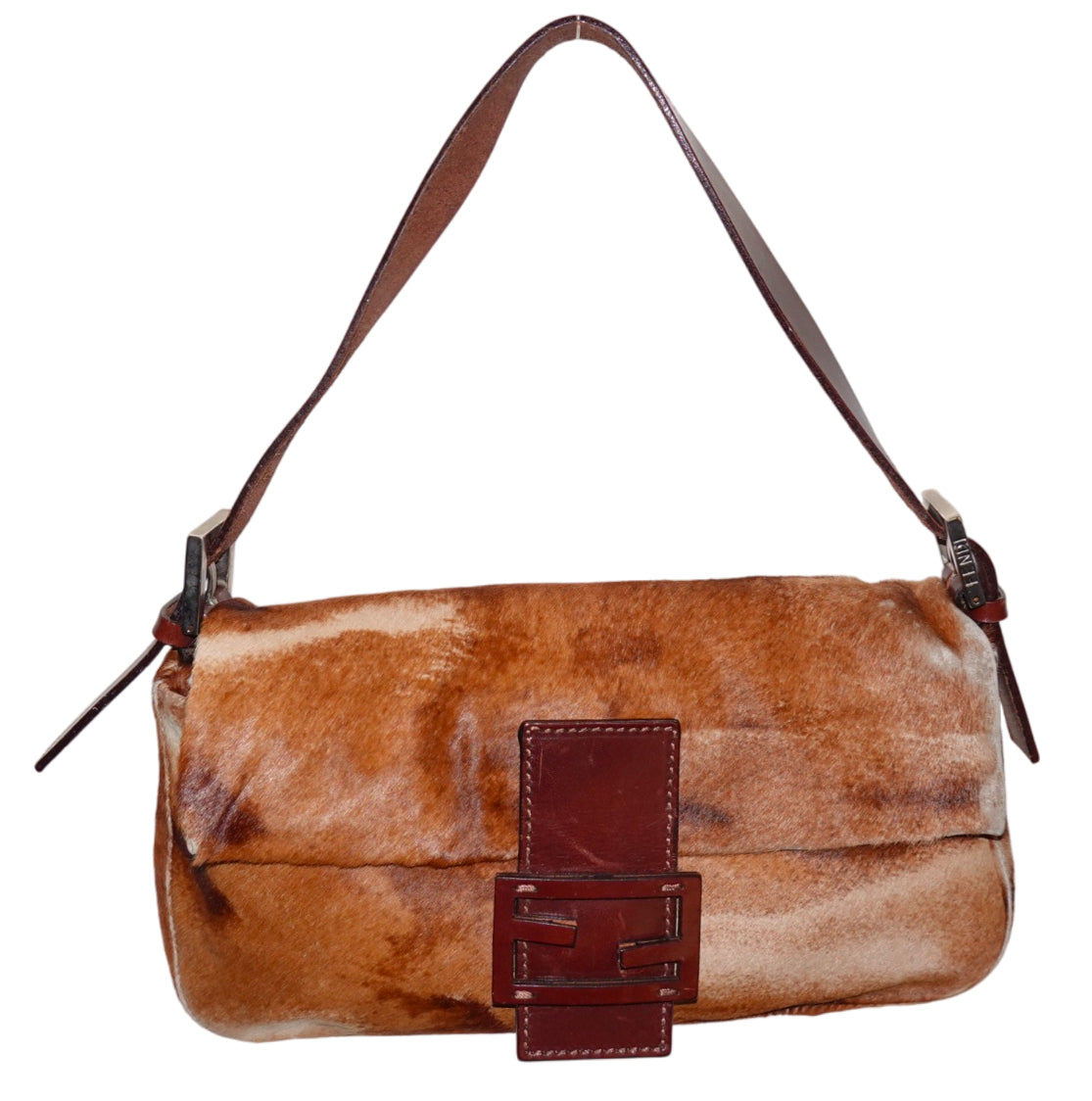 Fendi Calfskin Baguette Shoulder Bag