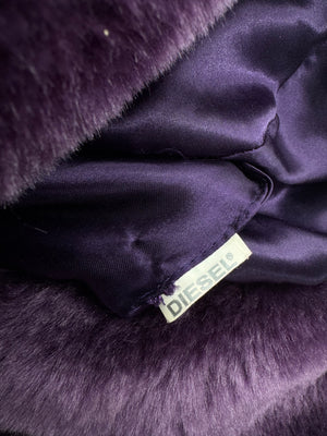 Diesel Aviator Ushanka Purple Fur Hat