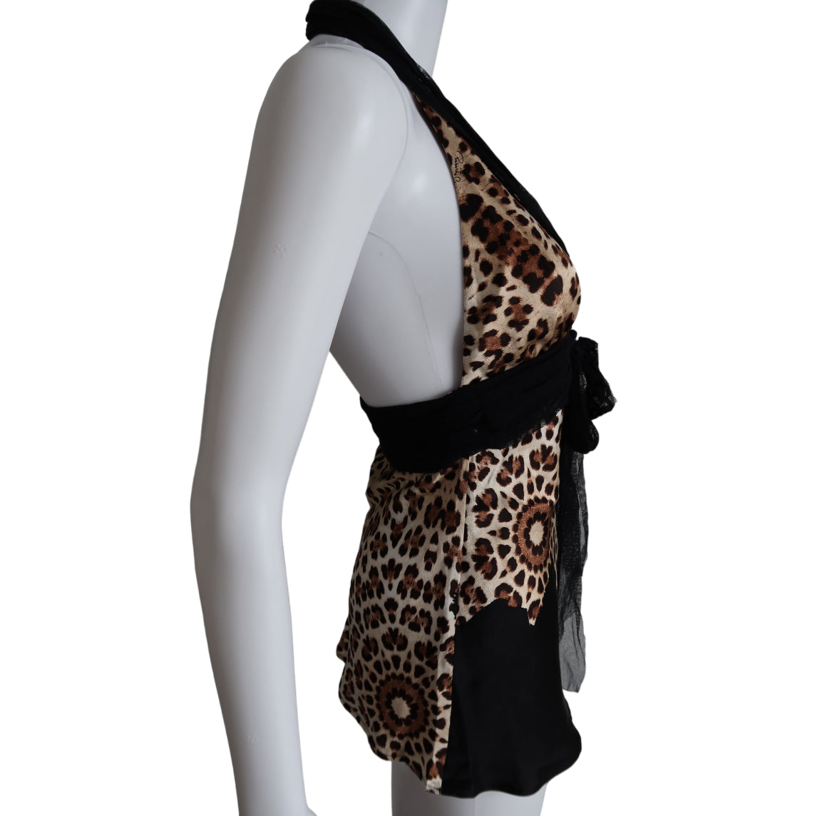 Roberto Cavalli Leopard Print Halter Blouse