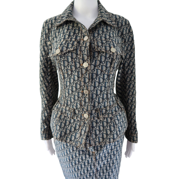 Christian Dior Trotter Monogram Jacket and Skirt Set