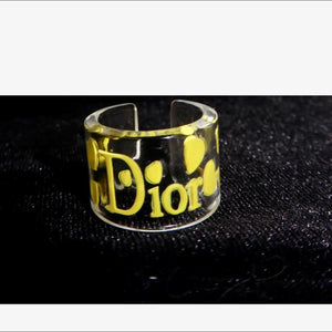 Christian Dior Lucite Yellow Resin Ring