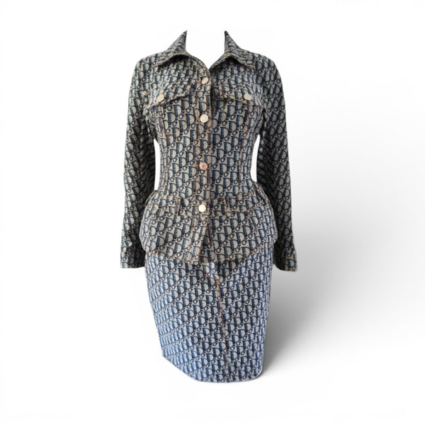 Christian Dior Trotter Monogram Jacket and Skirt Set