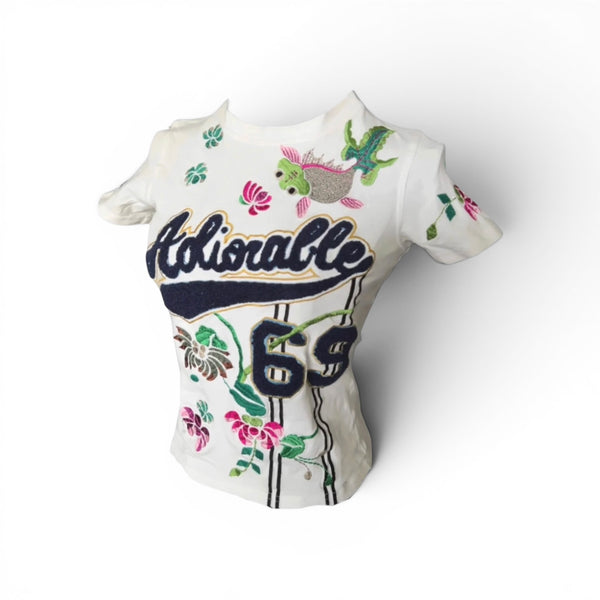 Christian Dior 2003 Adorable Floral Embroidered T-Shirt