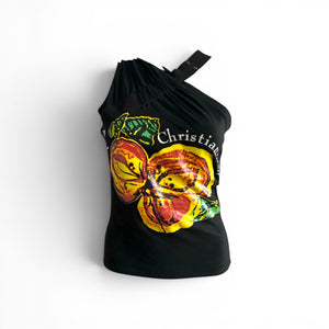 Christian Dior 2002 One Shoulder Black Blouse