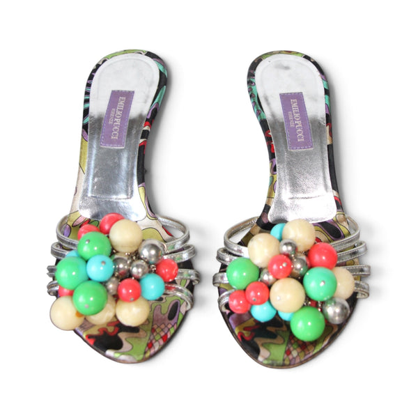 Emilio Pucci Multicolored Beaded Heels