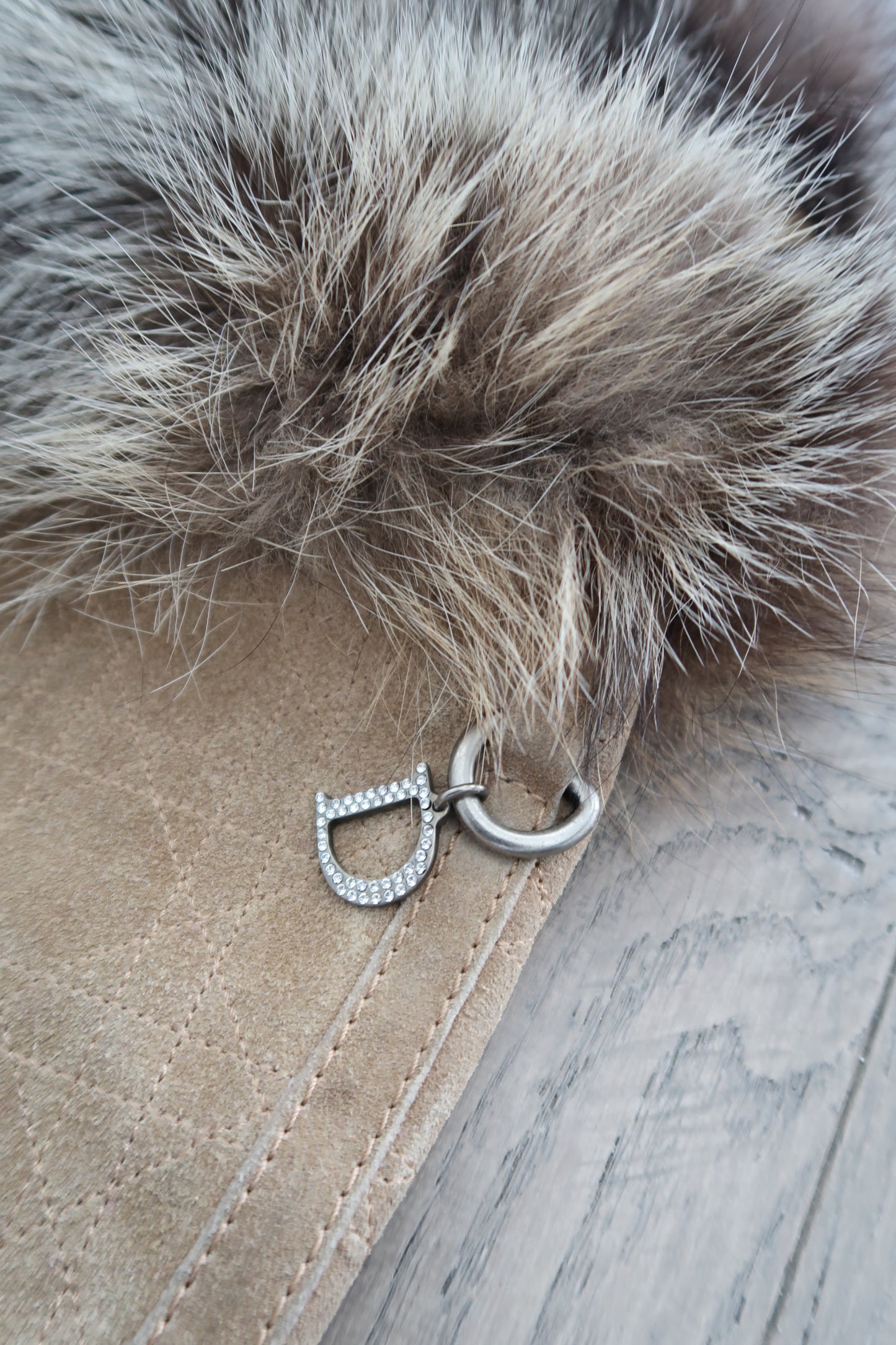 Christian Dior Beige Suede Fur Top Tall Wedge Boots