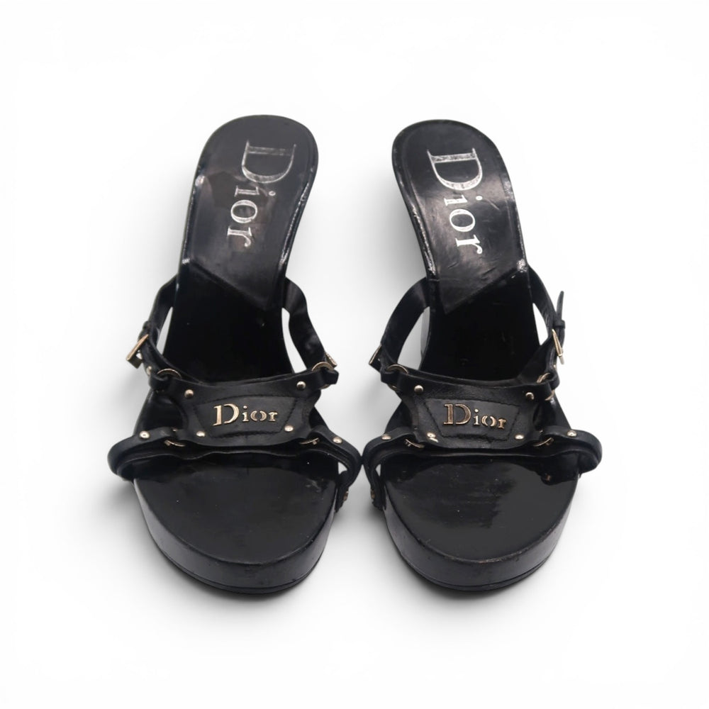 Christian Dior 2002 Wedge Black Mules