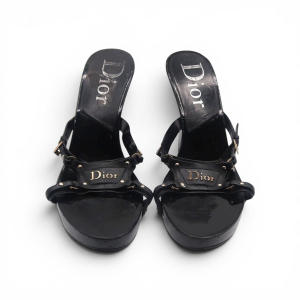 Christian Dior 2002 Wedge Black Mules